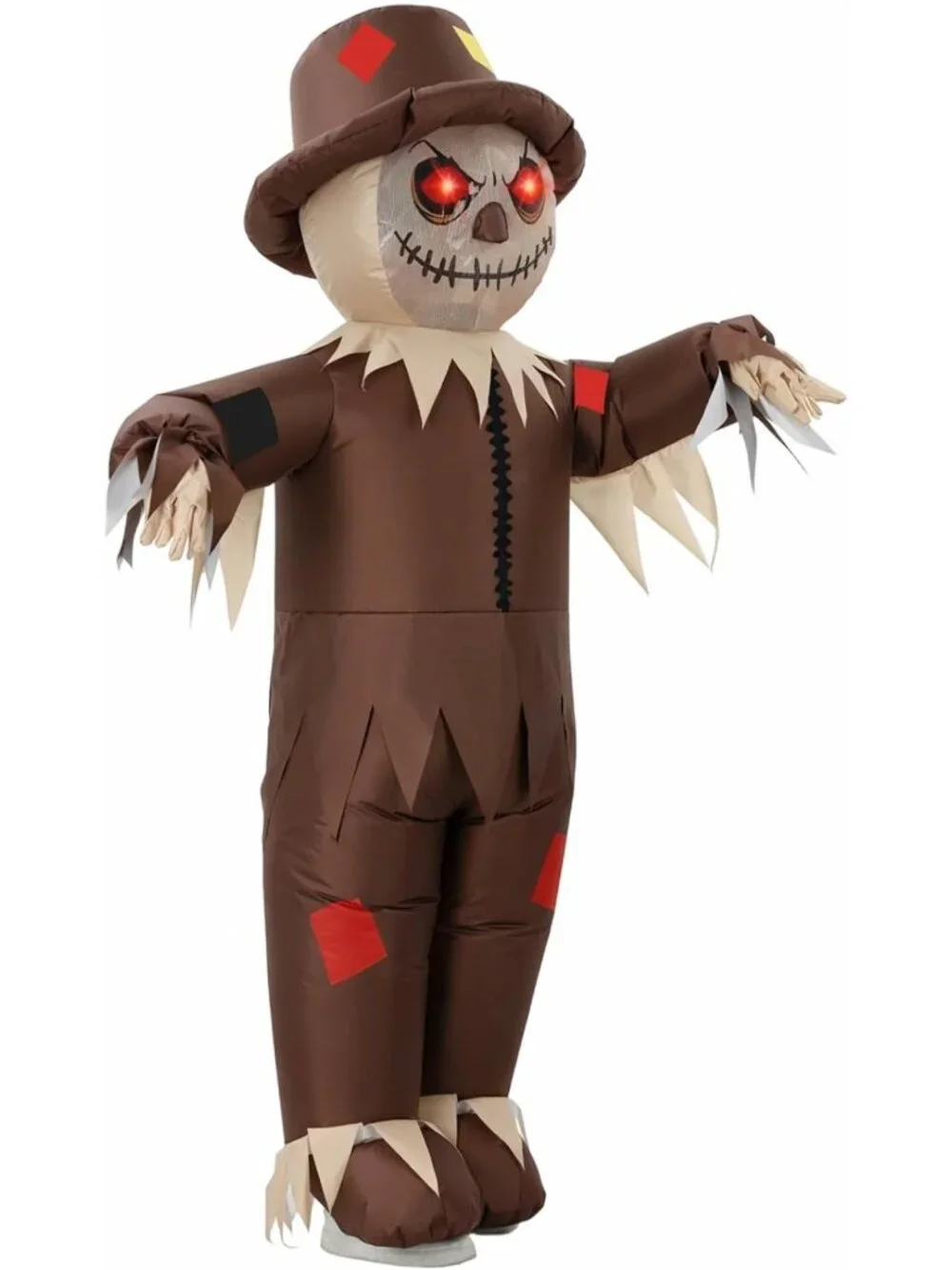 Inflatable Scarecrow Costume for Adults | Light-Up Eyes, Waterproof, USB Battery